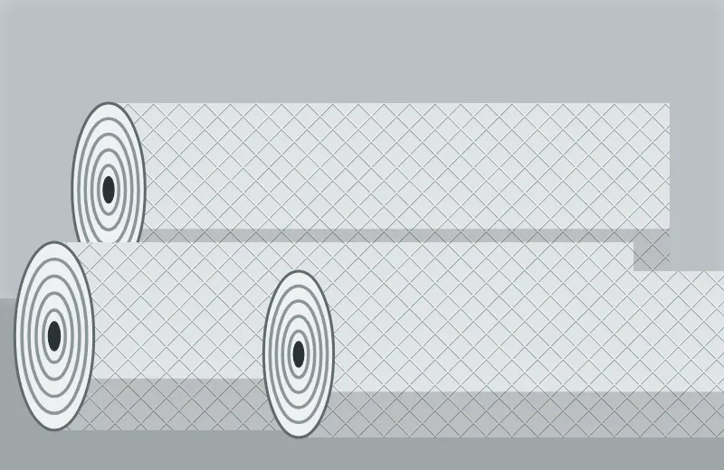Üst üste dizilmiş galvaniz tel örgü ruloları illüstrasyonu
